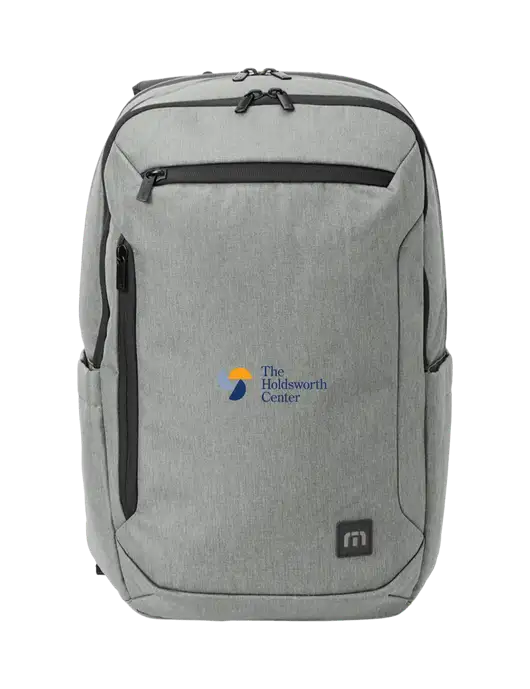 TravisMathew Light Grey Heather Duration Backpack w/Holdsworth Center Logo