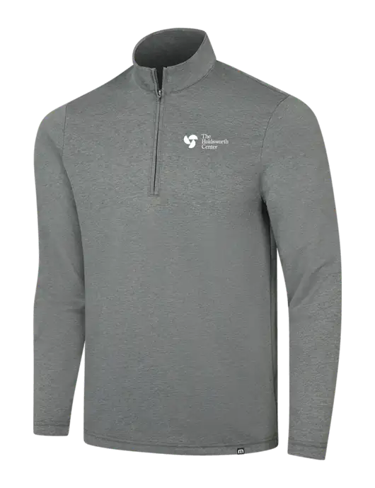 TravisMathew Dark Grey Heather Coveside ¼-Zip w/Holdsworth Center Logo