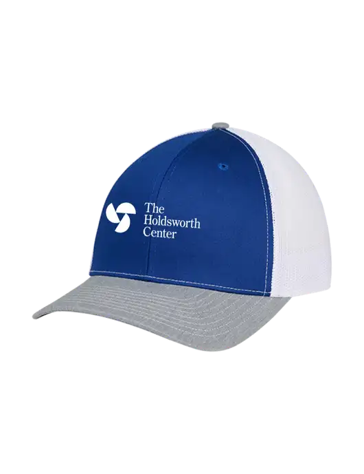 Richardson Adjustable Snapback Original 112 Trucker Cap Royal/HeatherGrey/White Mesh w/Holdsworth Center Logo