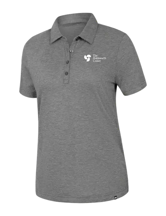 TravisMathew Womens Dark Grey Heather Sunnyvale Polo w/Holdsworth Center Logo