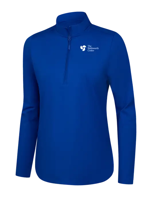  Womens Dark Royal C-FREE Double Knit 1/4-Zip w/Holdsworth Center Logo