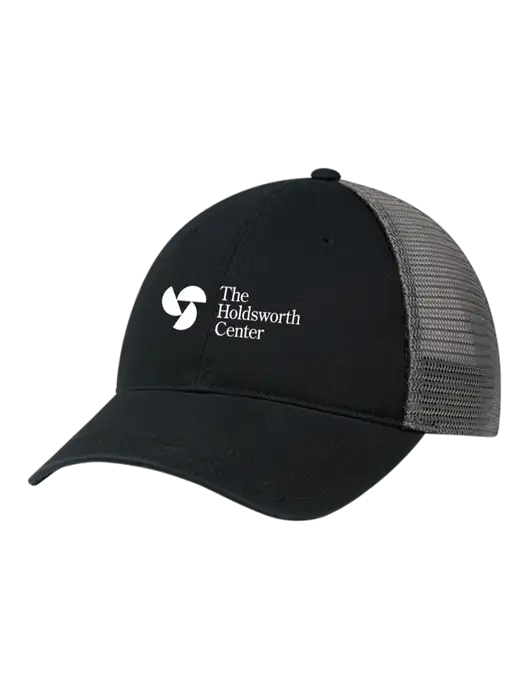Richardson 111 Garment Washed Trucker Cap Black w/Charcoal Mesh w/Holdsworth Center Logo