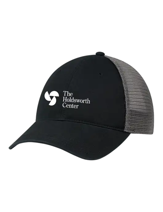Richardson 111 Garment Washed Trucker Cap Black w/Charcoal Mesh w/Holdsworth Center Logo