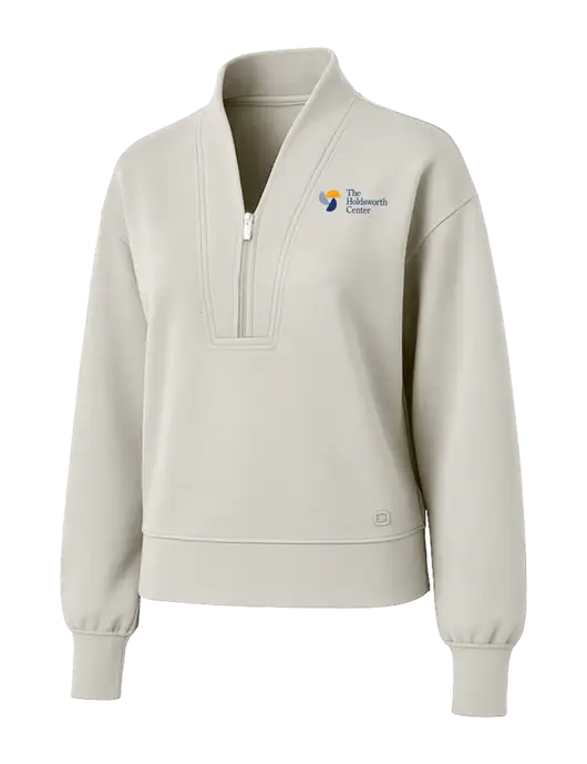 OGIO Womens Ivory Transcend 1/4-Zip w/Holdsworth Center Logo