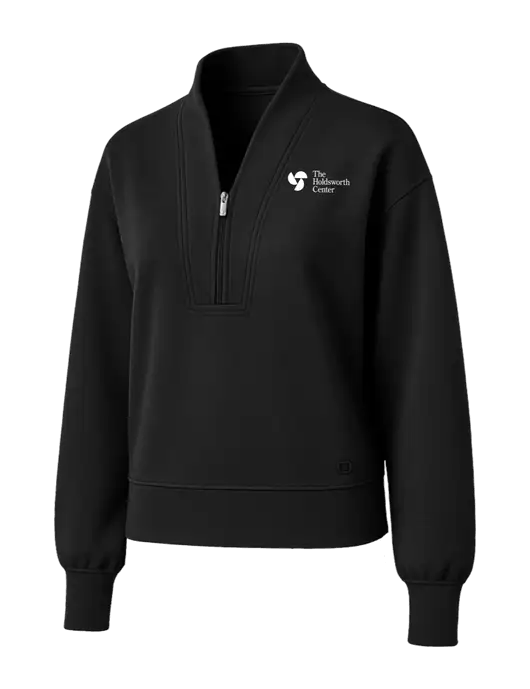 OGIO Womens Black Transcend 1/4-Zip w/Holdsworth Center Logo