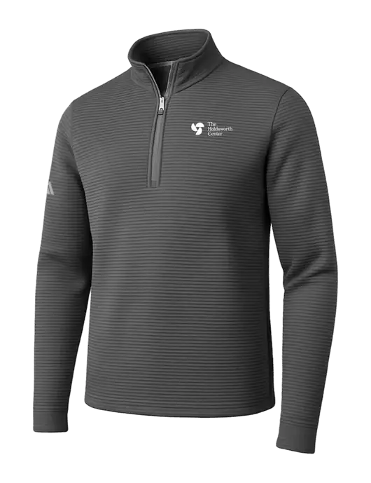 Adidas Medium Grey Spacer Quarter-Zip Pullover w/Holdsworth Center Logo