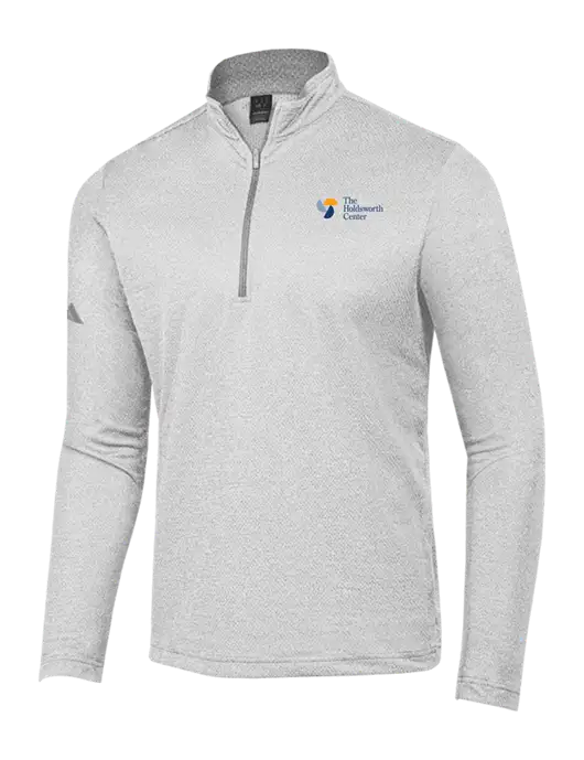 Adidas Light Grey Heather Space Dyed Quarter-Zip Pullover w/Holdsworth Center Logo