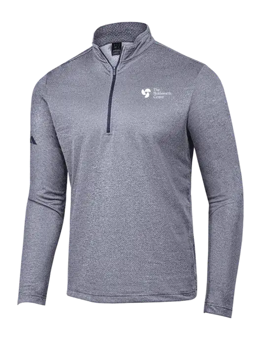 Adidas Navy Melange Space Dyed Quarter-Zip Pullover w/Holdsworth Center Logo