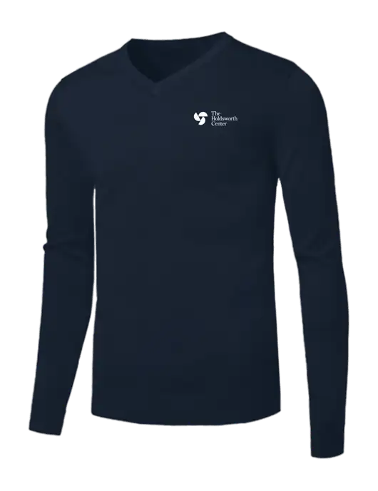 Brooks Brothers Navy Washable Merino V-Neck Sweater w/Holdsworth Center Logo