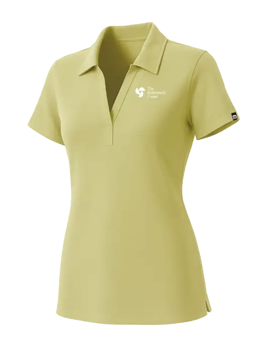 TravisMathew Womens Light Yellow Glenview Solid Polo w/Holdsworth Center Logo