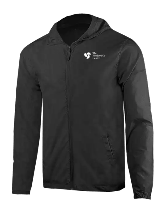 Rainy Day Ultra Lightweight Black Windbreaker Full-Zip Jacket w/Holdsworth Center Logo