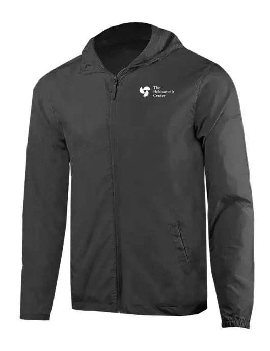 Rainy Day Ultra Lightweight Dark Grey Windbreaker Full-Zip Jacket w/Holdsworth Center Logo