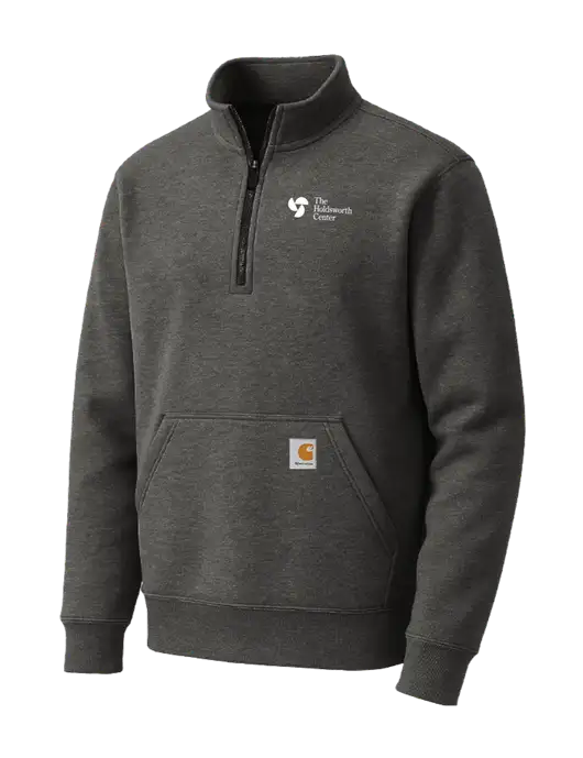 Carhartt Very Dark Heather Grey Midweight 1/4-Zip Mock Neck Sweatshirt w/Holdsworth Center Logo