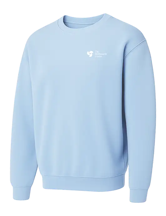 Comfort Colors Garment-Dyed Lightweight Light Blue Fleece Crewneck Sweatshirt w/Holdsworth Center Logo