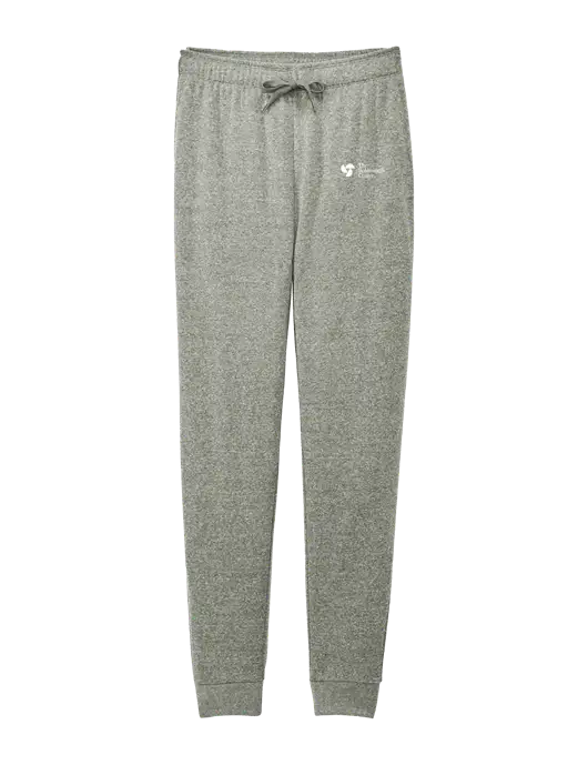 District Womens Dark Medium Grey Mid-Rise Fleece Jogger w/Holdsworth Center Logo