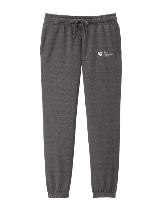 District Womens Heathered Charcoal Fleece Sweatpants w/Holdsworth Center Logo