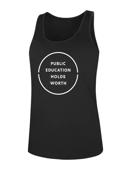 Womens Black PosiCharge Competitor Racerback Tank w/Public Education Logo, Holdsworth Center Logo