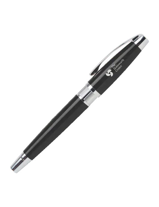 Masscotti Black Rollerball Pen - Black Ink w/Holdsworth Center Logo