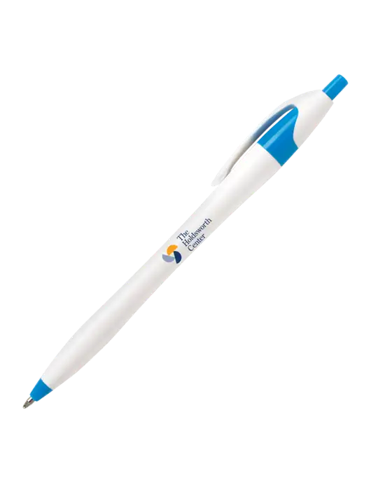 Novella Sapphire Blue/White Splash Pen - Blue Ink w/Holdsworth Center Logo