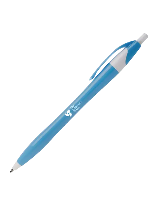 Novella Light Blue/White Breeze Pen - Blue Ink w/Holdsworth Center Logo
