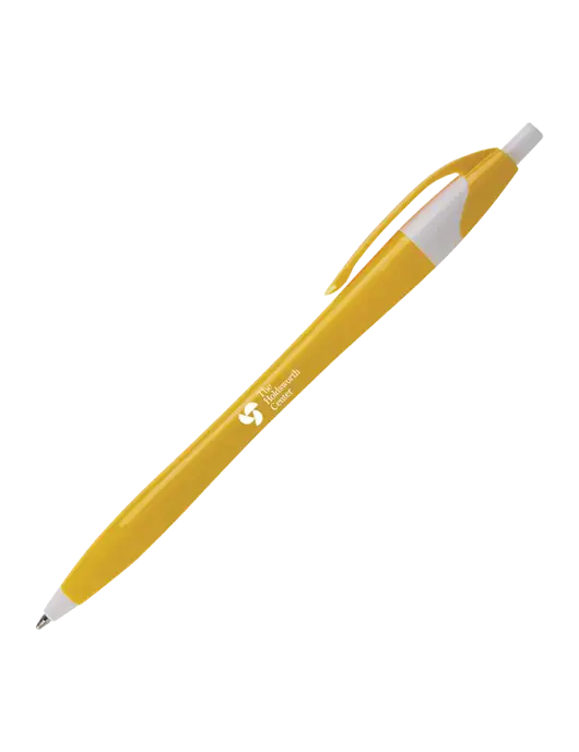 Novella Yellow/White Breeze Pen - Blue Ink w/Holdsworth Center Logo