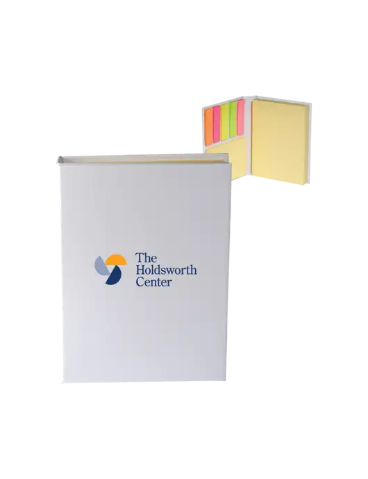 White Sticky Book Folio, 3.125 x 4.125 w/Holdsworth Center Logo