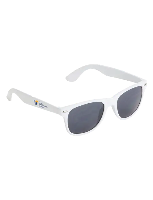 Daytona White Sunglasses w/Holdsworth Center Logo