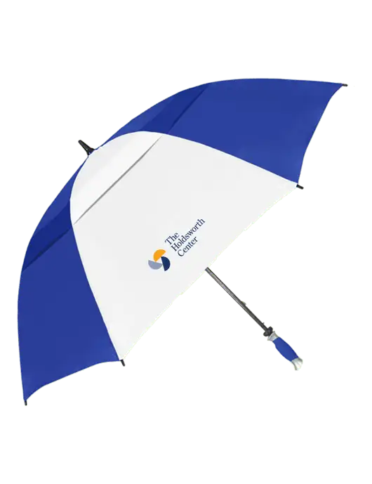 Royal/White Vented Typhoon Tamer Golf Umbrella w/Holdsworth Center Logo