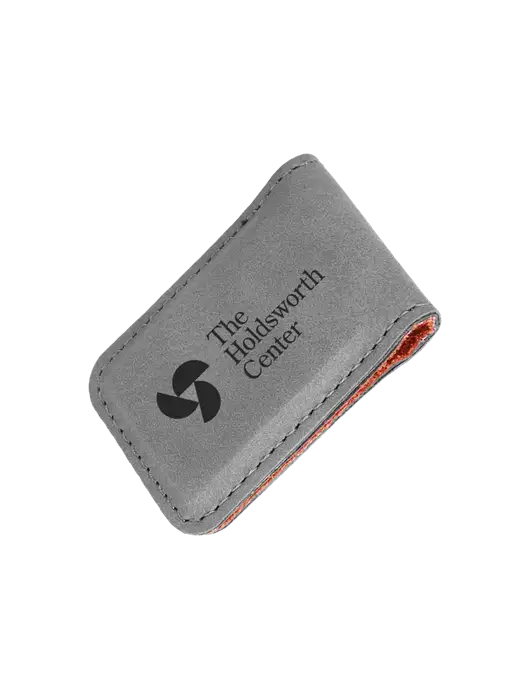 Gray Leatherette Money Clip w/Holdsworth Center Logo