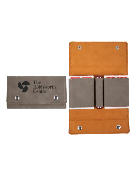 Grey Leatherette Card & Dice Set w/Holdsworth Center Logo