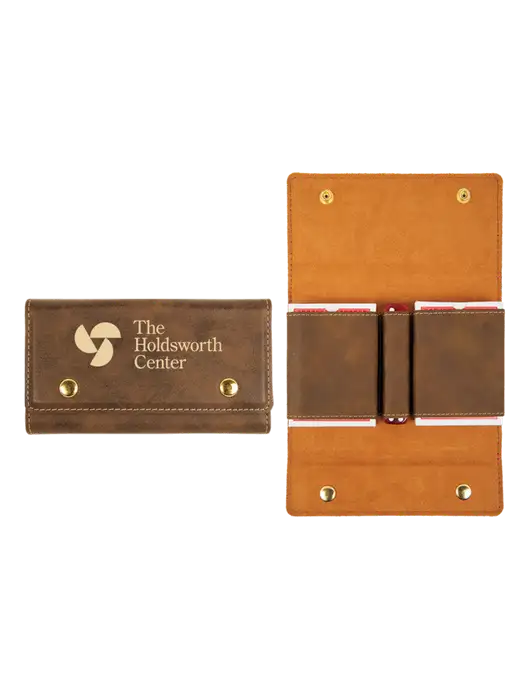 Rustic Leatherette Card & Dice Set w/Holdsworth Center Logo