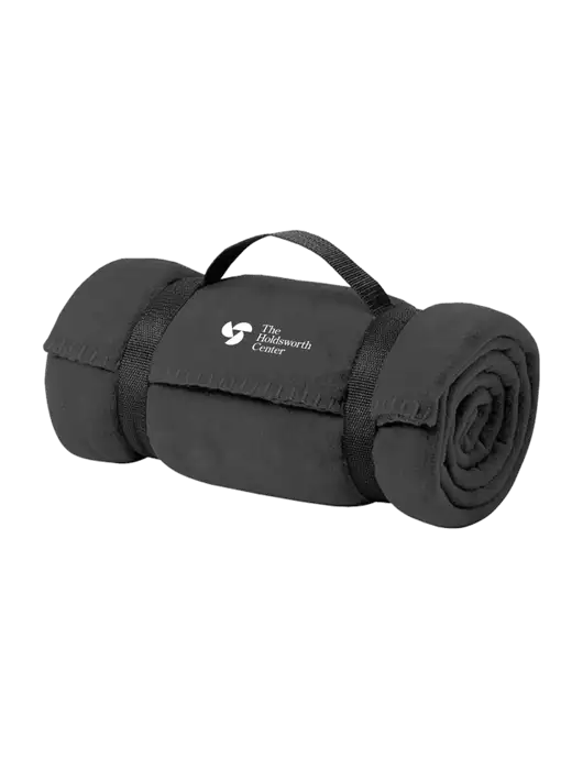 Casual Midnight Heather Fleece Blanket With Strap w/Holdsworth Center Logo
