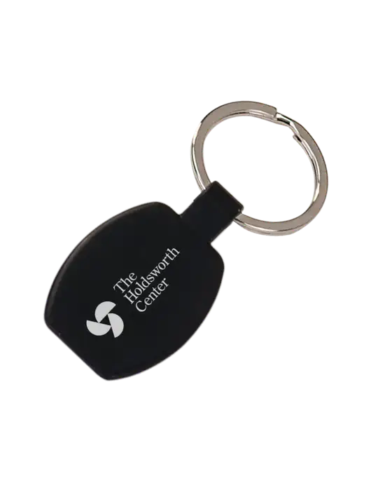 Black Laserable Rounded Rectangle Keychain w/Holdsworth Center Logo