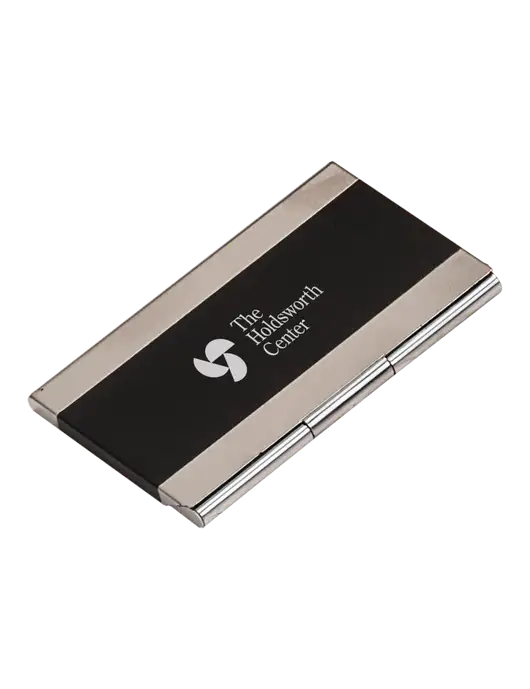 Black 3.75 x 2.5 Business Card Holder w/Holdsworth Center Logo