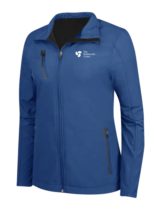 Dark Royal Womens Welded Softshell Jacket w/Holdsworth Center Logo