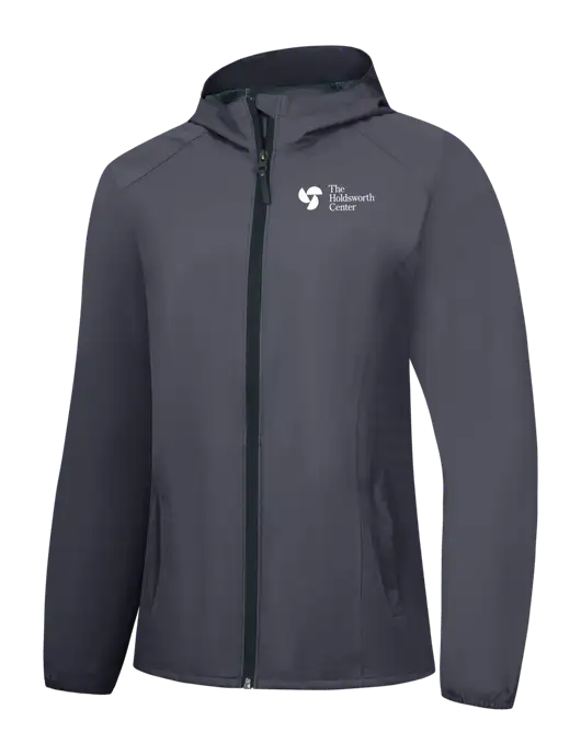 Womens Dark Grey Essential Rain Jacket w/Holdsworth Center Logo