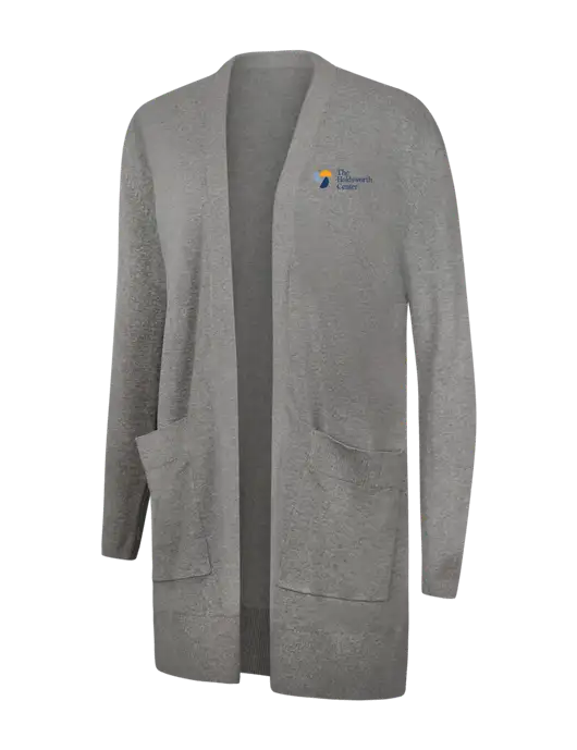 Mercer+Mettle Womens Light Grey Heather Open Front Cardigan Sweater w/Holdsworth Center Logo