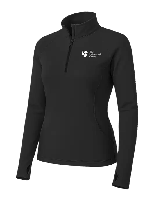 Charcoal Grey Womens Sport Wick Stretch 1/4 Zip Pullover w/Holdsworth Center Logo