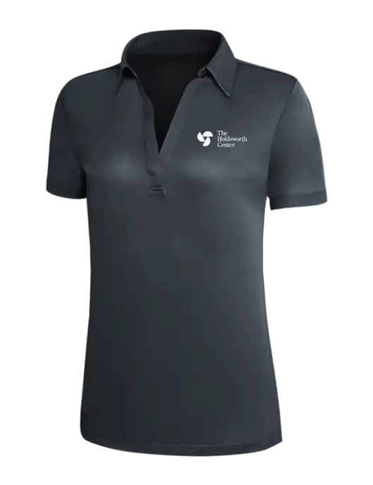 Dark Grey Silk Touch Womens Performance Polo w/Holdsworth Center Logo