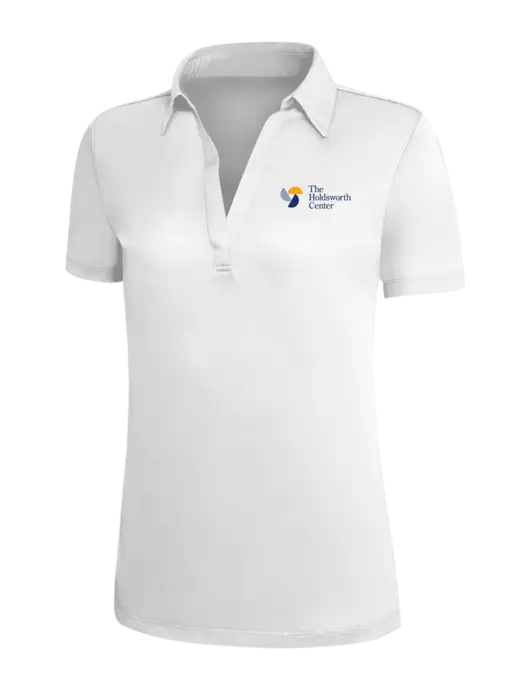 White Silk Touch Womens Performance Polo w/Holdsworth Center Logo