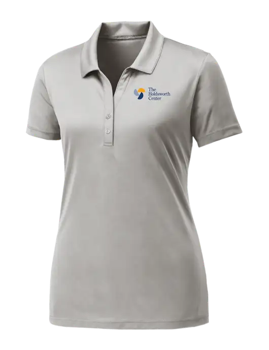 Womens Very Light Grey PosiCharge Competitor Polo w/Holdsworth Center Logo
