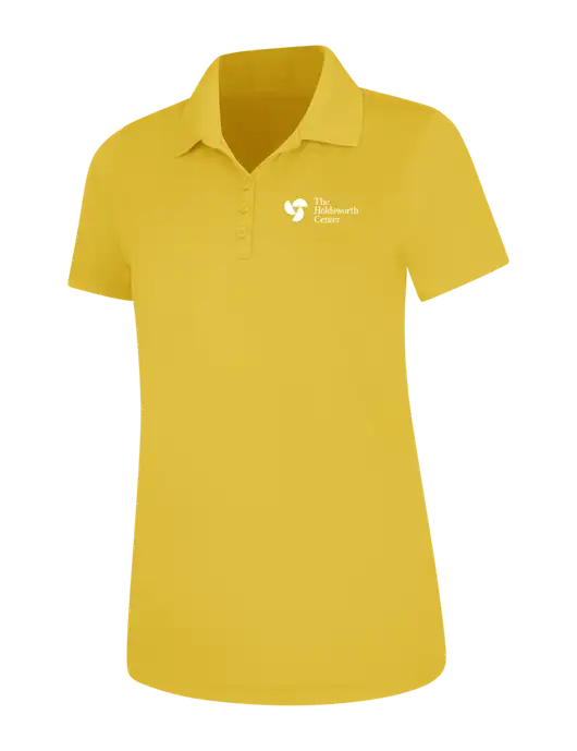 Yellow Womens Dry Zone UV Mesh Polo w/Holdsworth Center Logo