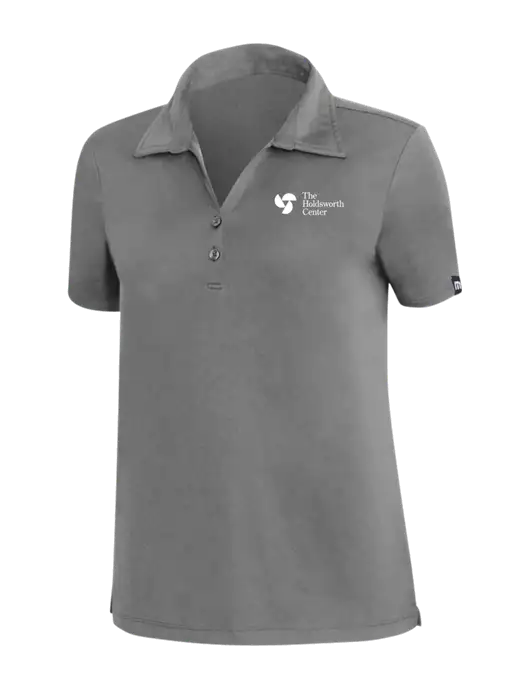TravisMathew Med Dark Grey Womens Coto Performance Polo w/Holdsworth Center Logo