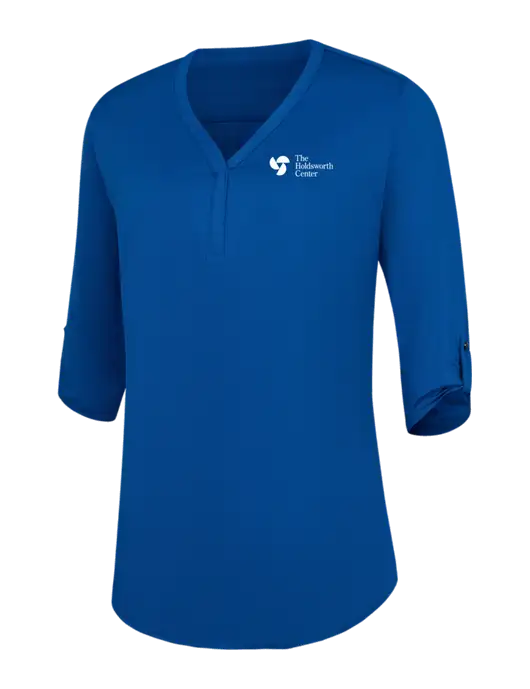 Womens Royal City Stretch 3/4-Sleeve Tunic w/Holdsworth Center Logo