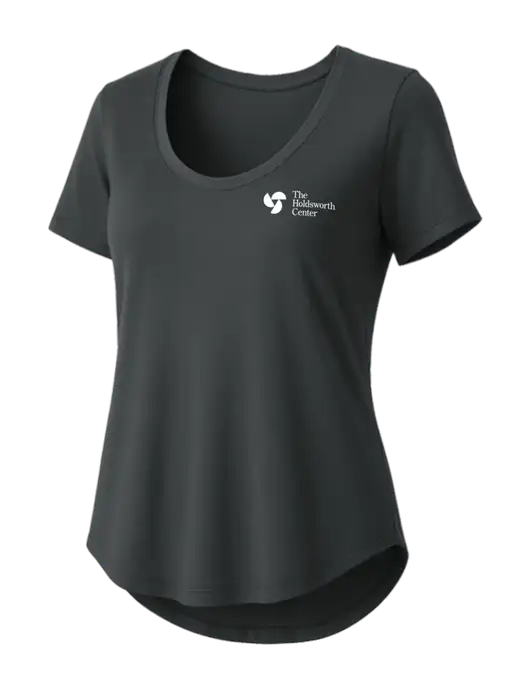 Mercer+Mettle Womens Dark Grey Stretch Jersey Relaxed Scoop w/Holdsworth Center Logo