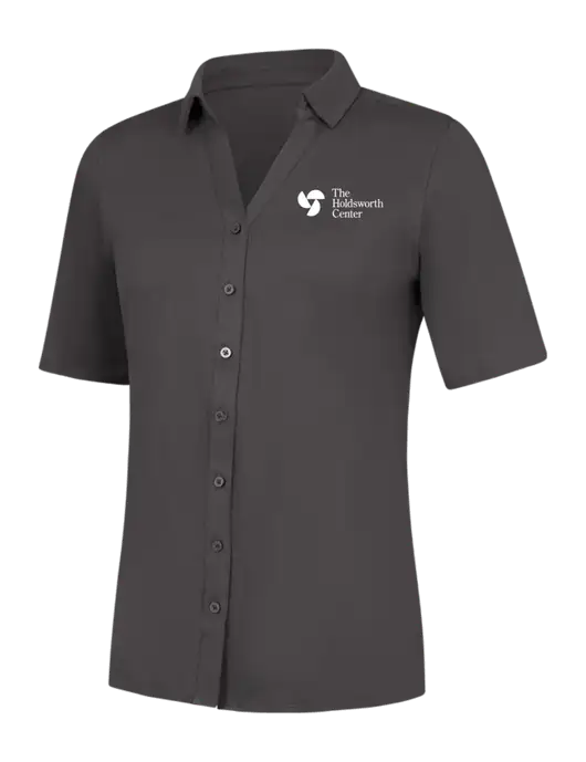 Womens Dark Grey City Stretch Top w/Holdsworth Center Logo