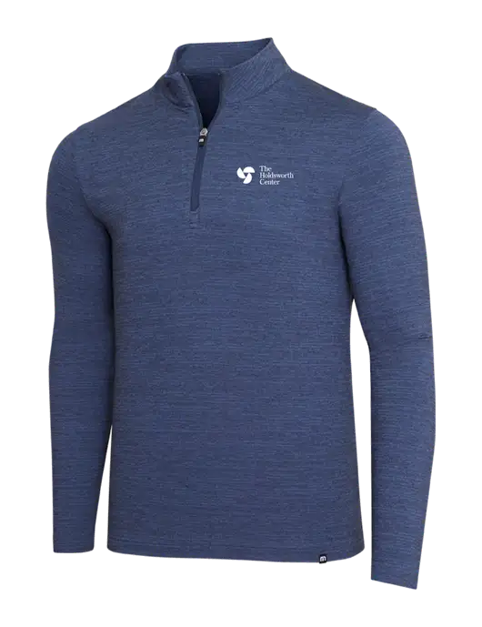 TravisMathew Navy Heather Crestview 1/4 Zip w/Holdsworth Center Logo