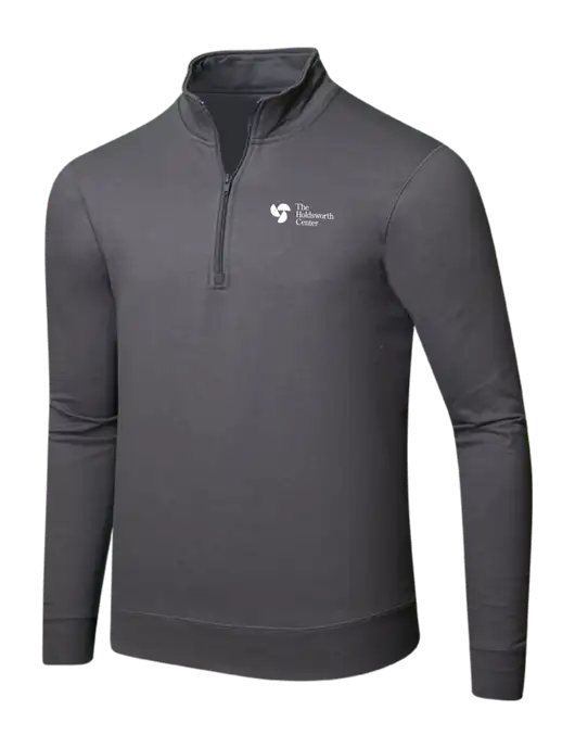 Charcoal 8.5 oz Ring Spun 1/4 Zip Pullover Sweatshirt w/Holdsworth Center Logo