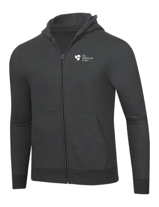 Charcoal 8.5 oz Ring Spun Zip Hooded Sweatshirt w/Holdsworth Center Logo