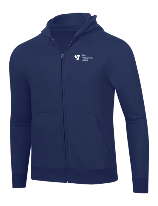 Navy 8.5 oz Ring Spun Zip Hooded Sweatshirt w/Holdsworth Center Logo